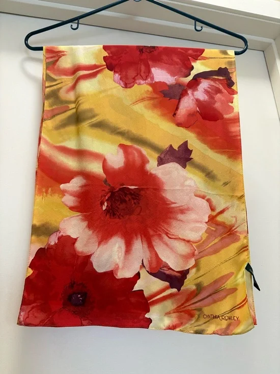 Cynthia Rowley Floral Silk Scarf - Picture 2 of 3